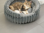 Removable Notch Style Round Pet Bed, Thick Warm Moisture Resistant All Season Dog & Cat Nest, Grey, Size S, 15.75x15.75x5.91in, Practical Low Height Pet Rest Nest