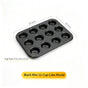 Non-Stick Mini Muffin Baking Pan, Household Oven Baking Mould For Cupcake, Black Mini 12-Cup Tray, Convenient Home Baking Gadget