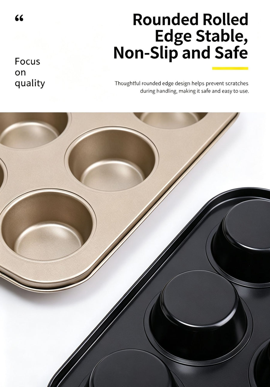 Non-Stick Mini Muffin Baking Pan, Household Oven Baking Mould For Cupcake, Black Mini 12-Cup Tray, Convenient Home Baking Gadget