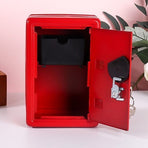 Metal Money Safe Box With Lock, Household Coin Saving Storage Box, Piggy Bank Alternative For Cash & Small Items, Red, Practical Home Security Storage