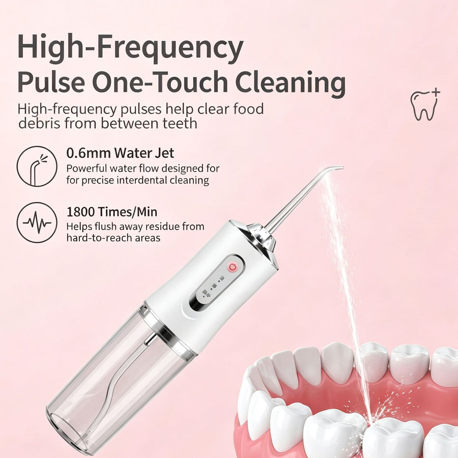 Versatile Electroplated Cordless Water Flosser, Household Oral Irrigator For Daily Use, A10 Green Electroplated Model With 4 Nozzles