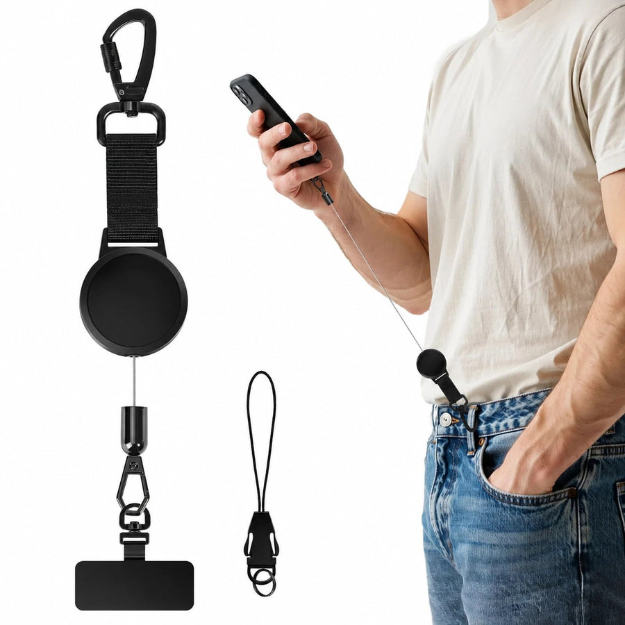 Square Snap Buckle Retractable Lanyard, Stretch Pull Key Strap, Multi-Purpose Webbing Accessory For Mobile Phone, Keys & Luggage