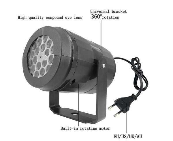 Indoor Snow Projection Night Light, Christmas & Halloween Dual-Use Projector Lamp, Eye-Catching Ambient Decor For Backyard & Room Party