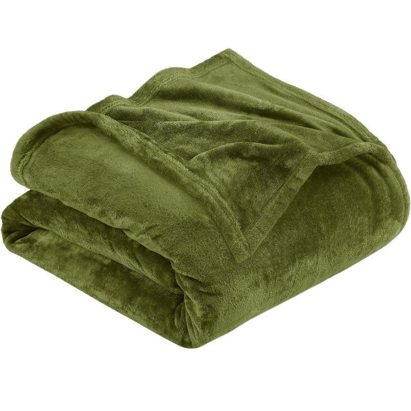 Snuggly Flannel Fleece Blanket, Soft Warm Lightweight Plush Throw For Lounge & Bedroom, Fruit Green, 120X200cm, Size M, Comfortable All Season Cover