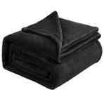 Premium Flannel Fleece Throw Rug, Fluffy Warm Cozy Blanket For Bed, Sofa And Daily Snuggling, Black, 150X200cm, Size L, Durable Household Textile