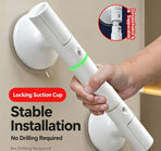 No Drill Bathroom Safety Grab Bar, Anti-Slip Handrail For Restroom, Removable White Support Handle, 45cm, Adhesive Putty Mount, Sturdy Household Mobility Accessory