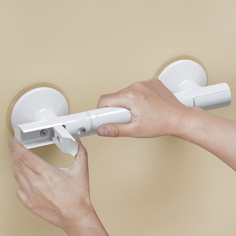 No Drill Bathroom Safety Grab Bar, Anti-Slip Handrail For Restroom, Removable White Support Handle, 45cm, Adhesive Putty Mount, Sturdy Household Mobility Accessory