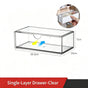 Clear Single Layer Drawer Organiser, Acrylic Makeup Storage Tray Without Dividers, For Bathroom Cabinet & Dressing Table
