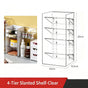 4 Tier Slanted Grid Acrylic Storage Rack, Clear Cosmetic Display Holder For Makeup Brushes & Skincare Items