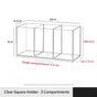 Clear Square Makeup Holder, 3 Compartments Acrylic Storage Tube For Lipstick & Cosmetic Tools