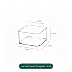 Low Profile Clear Square Storage Box, Mini Size Acrylic Organiser For Bathroom & Dressing Table