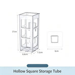 Hollow Square Acrylic Storage Tube, Multi-Purpose Holder For Makeup Brushes & Cosmetics