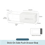 Adhesive Side Pull Drawer Organiser, Clear Acrylic Storage For Mirror Cabinet Interior