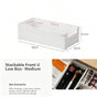 White Low U-Shaped Storage Box, Medium Size Acrylic Cosmetic Tray For Vanity