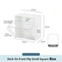 Adhesive Front Flip Small Square Box, Clear Acrylic Storage For Skincare & Cosmetics