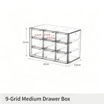 Clear 9 Grid Cosmetic Storage Box, Medium Size Acrylic Vanity Organiser
