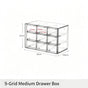 Clear 9 Grid Cosmetic Storage Box, Medium Size Acrylic Vanity Organiser