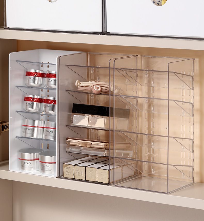 Clear 9 Grid Cosmetic Storage Box, Medium Size Acrylic Vanity Organiser