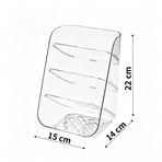 Round Base Slanted 3 Grid Storage Rack, Clear Acrylic Makeup Brush Holder