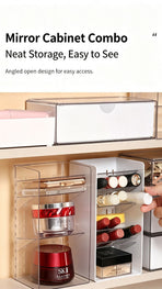 Round Base Slanted 3 Grid Storage Rack, Clear Acrylic Makeup Brush Holder