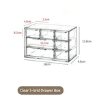 Clear 7 Grid Drawer Organiser, Acrylic Cosmetic Storage For Mirror Cabinet