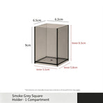 Grey Square Storage Tube, 1 Compartment Acrylic Cosmetic Holder