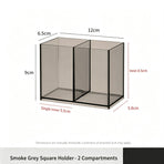 Grey Square Storage Tube, 2 Compartments Acrylic Cosmetic Holder