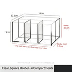 Clear Square Storage Tube, 4 Compartments Acrylic Cosmetic Holder