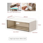 White Single Grid Single Layer Drawer Organiser, Acrylic Cosmetic Storage Tray