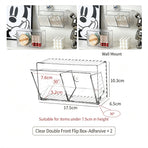 Clear Dual Compartment Front Flip Storage Box, Acrylic Cosmetic Organiser