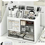 Multi Compartment Desktop Planner Storage Set, Thickened Non Toxic Desk Organiser, Elegant Table Container For Effortless Home Tidying