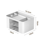 White Seven Grid Desktop Storage Tray, Thickened Non-Toxic Organiser, Large Capacity Rack For Systematic Stationery Arrangement