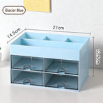 Blue Multi-Drawer Desktop Storage Box, Non-Toxic Thickened Organiser, Practical Rack For Contemporary Neat Office Desks