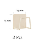 Self Adhesive No Punch Sponge Hanger, Bathroom Basin Accessory Holder, White 45mm 2 Pack, Handy Storage Combo For Neat Bath Space