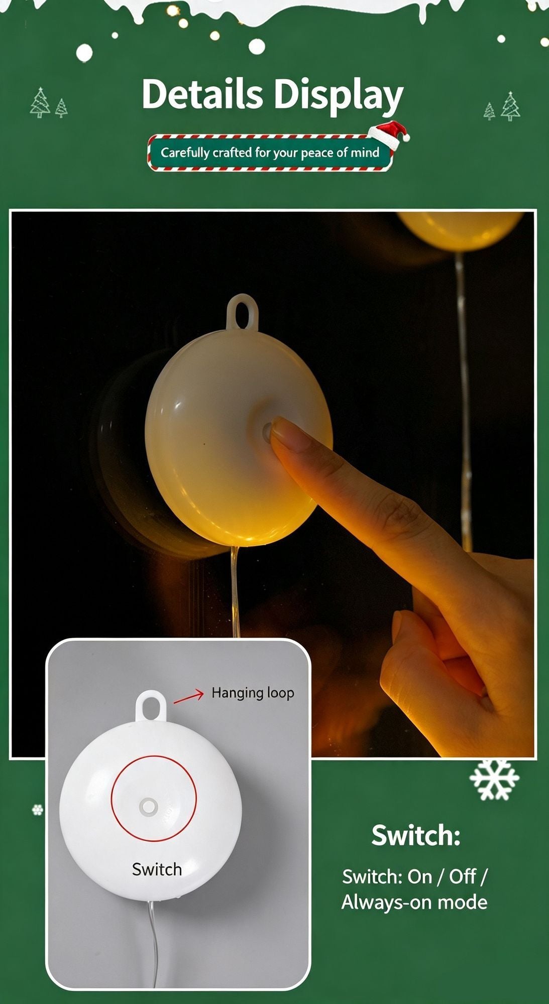 LED Suction Cup Christmas Decor Lights, Colourful Christmas Tree Window Curtain Lights, Battery Operated Festive Fairy Lights
