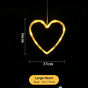 Warm White Heart LED Suction Cup Lights, Battery Powered Sweet Christmas Indoor Window Fairy Lights