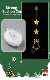 LED Suction Cup Christmas Decor Lights, Colourful Christmas Tree Window Curtain Lights 3 Pack, Battery Operated Festive Fairy Lights - Extra Image