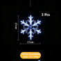 White Light Snowflake LED Suction Cup Lights 3 Pack, Battery Powered Christmas Curtain Lamp, Simple Winter Window Decor