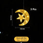 Warm White Moon With Star LED Suction Curtain Lights 3 Pack, Battery Operated Dreamy Festive Home Decoration