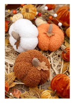 Cloth Stuffed Pumpkin Decoration, Coffee Coloured Plush Pumpkin, Perfect Window Scene Styling For Halloween Parties And Christmas Home Styling