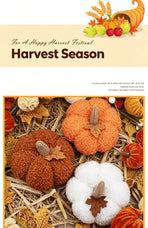 Soft Plush Pumpkin Ornament, Fabric Pumpkin Decor, Versatile Table Display for Halloween, Autumn Harvest, Thanksgiving & Christmas Arrangement, Orange 2 Pack