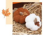 Soft Plush Pumpkin Ornament, Fabric Pumpkin Decor, Versatile Table Display for Halloween, Autumn Harvest, Thanksgiving & Christmas Arrangement, Orange 2 Pack