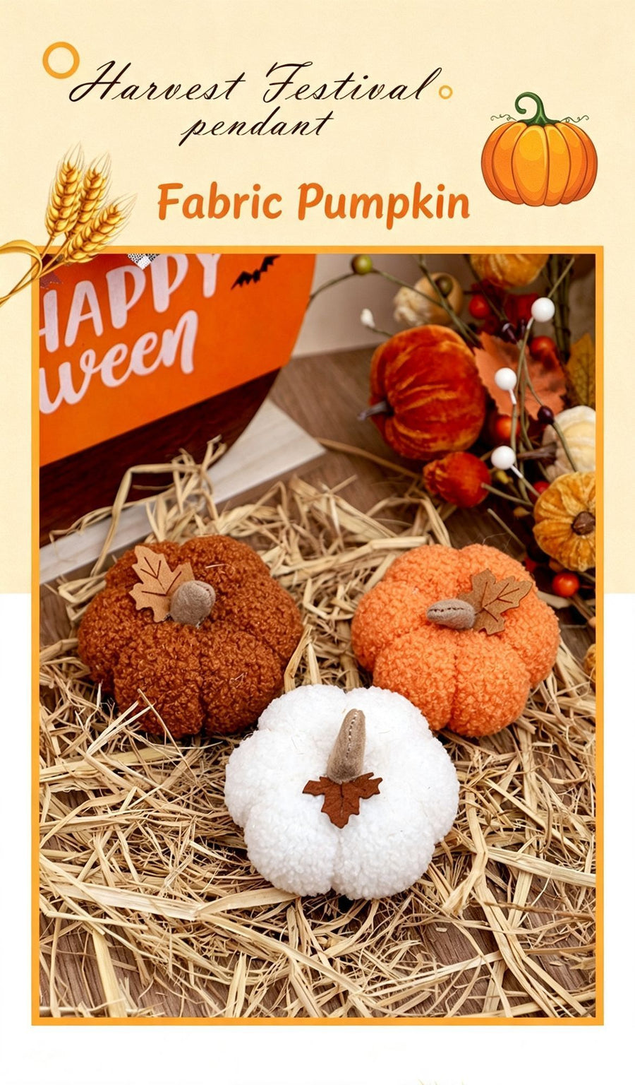 Cloth Stuffed Pumpkin Decoration, Coffee Coloured Plush Pumpkin, Perfect Window Scene Styling For Halloween Parties And Christmas Home Styling, Coffee 2 Pack