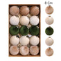 Soft Velvet Wrapped Christmas Tree Baubles, Festive Home Xmas Decor, Green 8cm, 15 Pack
