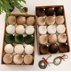 4 Assorted Colour Velvet Wrapped Christmas Baubles, Trendy Xmas Tree Decor, A Set 12 Pack, 6cm