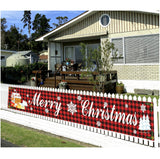 Holiday Christmas Decor Banner, Large Size Party Backdrop Flag, Stylish Ornament For Christmas Themed Gathering, Size 29648cm GZ04 - Rear View