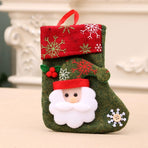 Snowflake Small Santa Christmas Stocking, Mini Decorative Christmas Gift Pouch, 16*13cm