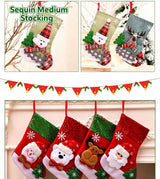 Medium Sequin Snowman Christmas Stocking, Glittery Christmas Tree Ornament, 25*19cm