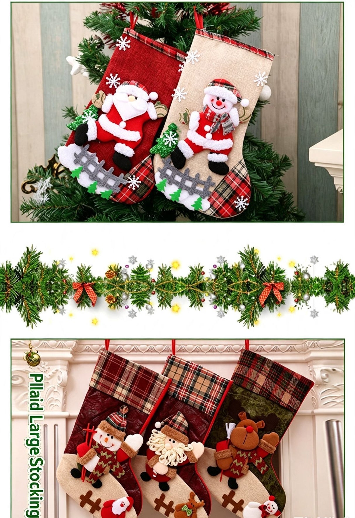 Medium Sequin Snowman Christmas Stocking, Glittery Christmas Tree Ornament, 25*19cm