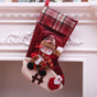 Oversized Checkered Snowman Christmas Stocking, Tartan Holiday Tree Decor, 47*29cm